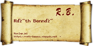 Ráth Bennó névjegykártya
